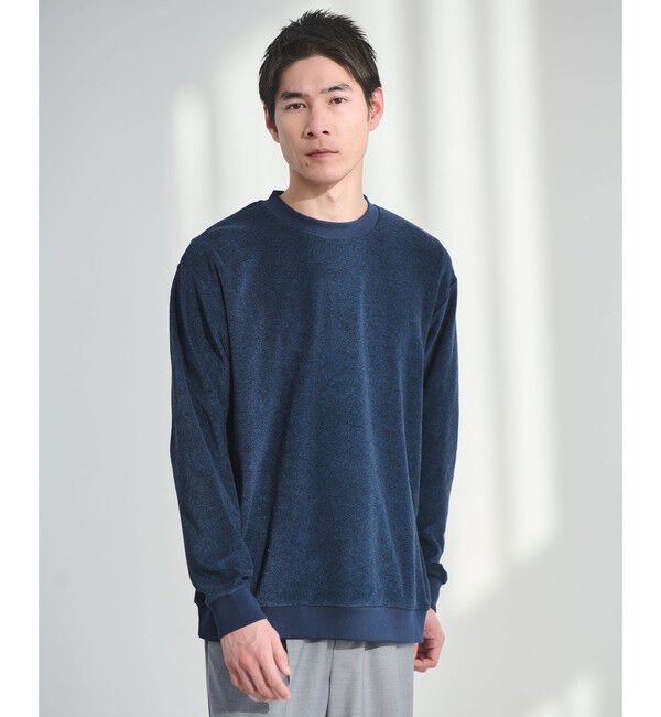 UNITED ARROWS green label relaxing「メランジ パイル クルーネック カットソー」|Tシャツ・カットソー|NAVY