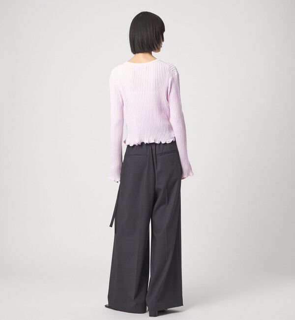 EMMEL REFINES「＜EMMEL REFINES＞EM HW リブボタン ウェーブヘム カーディガン」|カーディガン|