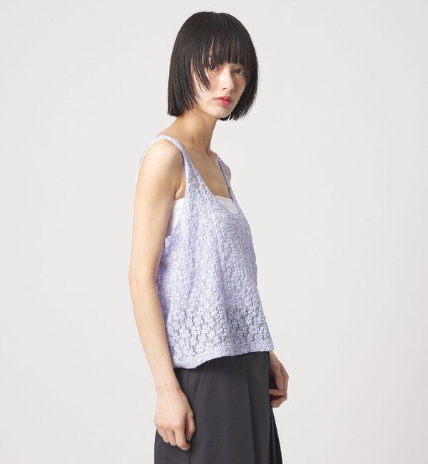 EMMEL REFINES「＜EMMEL REFINES＞EM カットレース カーディガン＆タンクトップ セット」|Tシャツ・カットソー|