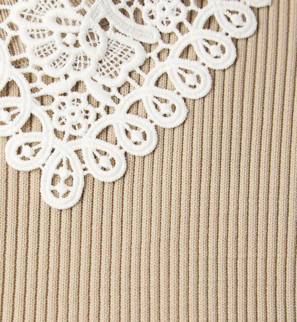 UNITED ARROWS green label relaxing「リブ エリレース 2WAY 5分袖 ニット プルオーバー」|ニット・セーター|