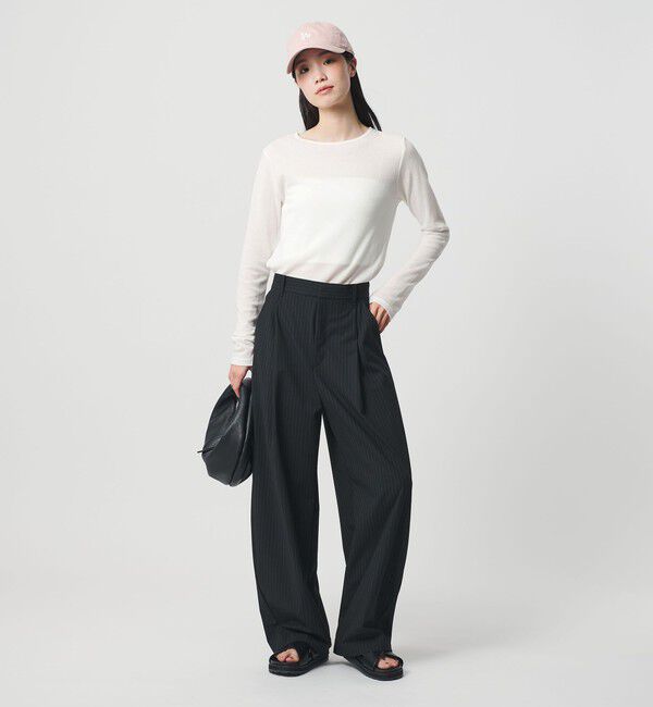 BEAUTY&YOUTH UNITED ARROWS「ハイツイストコットン シアークレープ ロングスリーブTシャツ」|Tシャツ・カットソー|