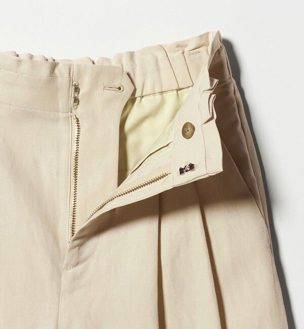 BEAUTY&YOUTH UNITED ARROWS「麻ブレンド バックゴム タック ワイドパンツ」|チノ|