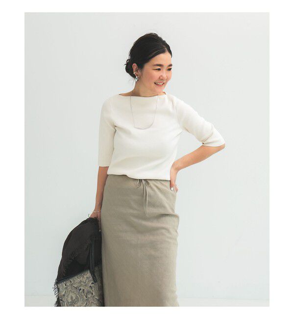 Demi-Luxe BEAMS 「シンプル ボートネックニット .M」|ニット・セーター|OFF_WHITE