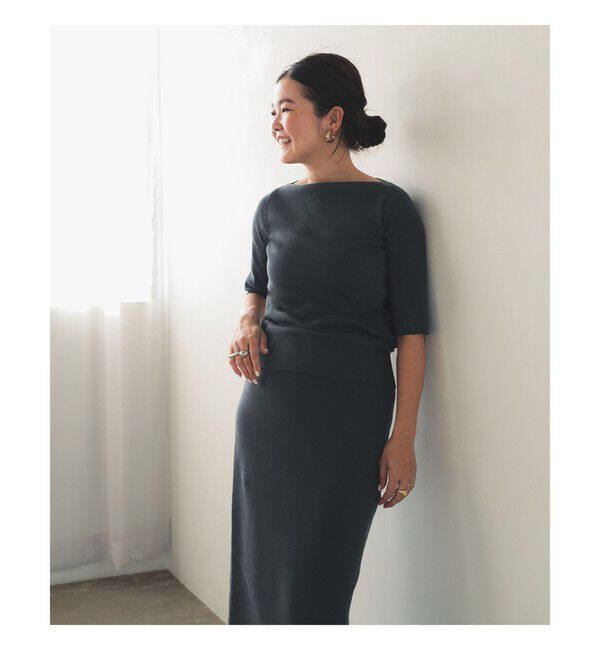 Demi-Luxe BEAMS 「シンプル ボートネックニット .M」|ニット・セーター|DARK.GREY