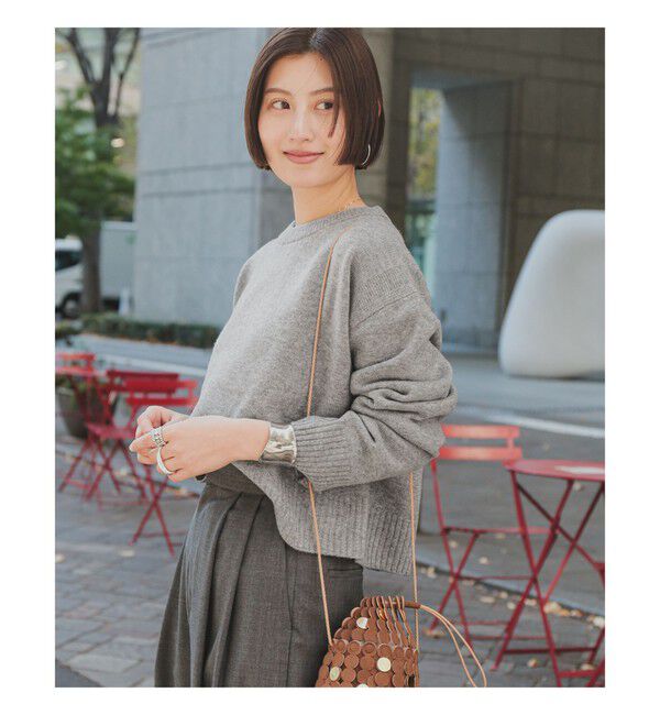 Demi-Luxe BEAMS 「7ゲージ ウール クルーネック プルオーバー」|ニット・セーター|GREY