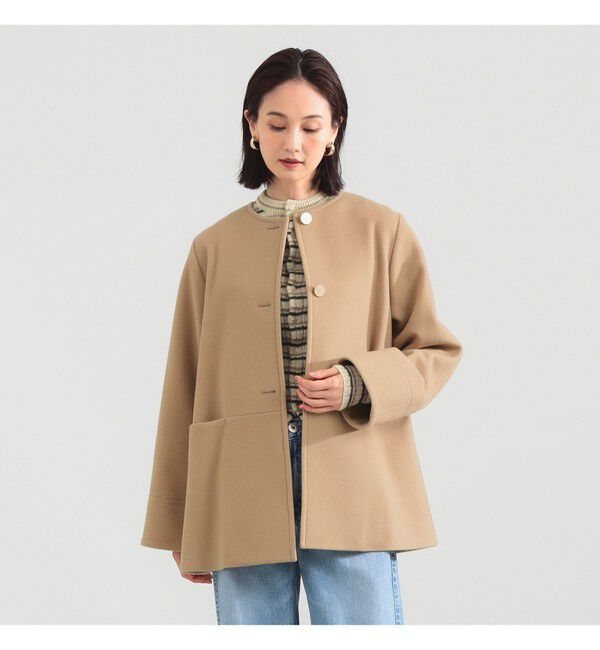 Demi-Luxe BEAMS 「ソフトメルトン ノーカラーコート」|ダッフルコート|