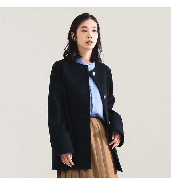 Demi-Luxe BEAMS 「ソフトメルトン ノーカラーコート」|ダッフルコート|