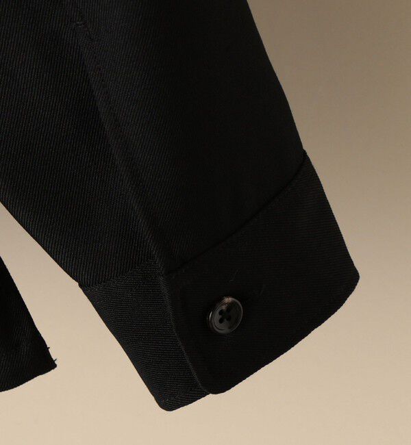 SHIPS「SC: ギャバジン オープンカラー シャツ ブラック」|シャツ・ブラウス|