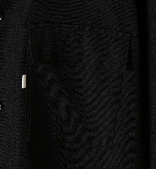 SHIPS「SC: ギャバジン オープンカラー シャツ ブラック」|シャツ・ブラウス|