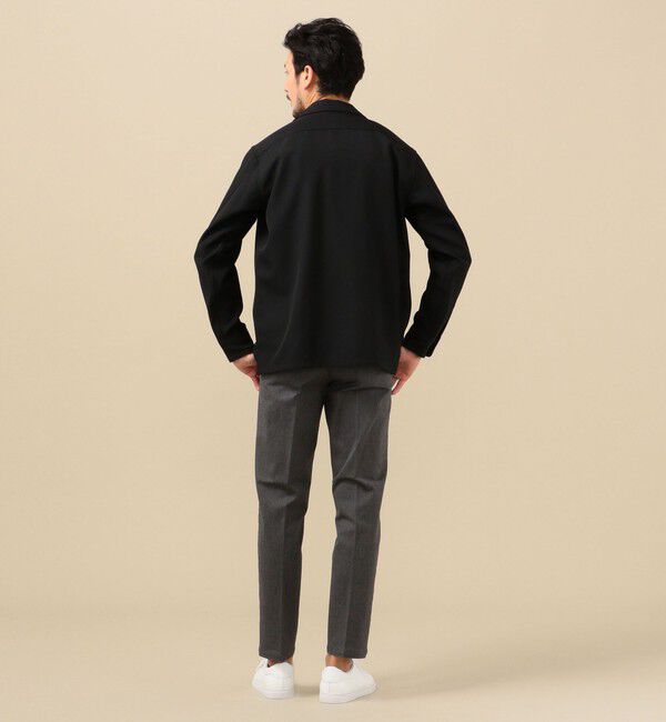 SHIPS「SC: ギャバジン オープンカラー シャツ ブラック」|シャツ・ブラウス|