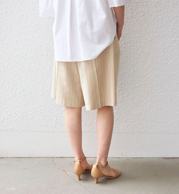 SHIPS for women「〈手洗い可能〉先染め ストライプ タック ショーツ◇」|その他|