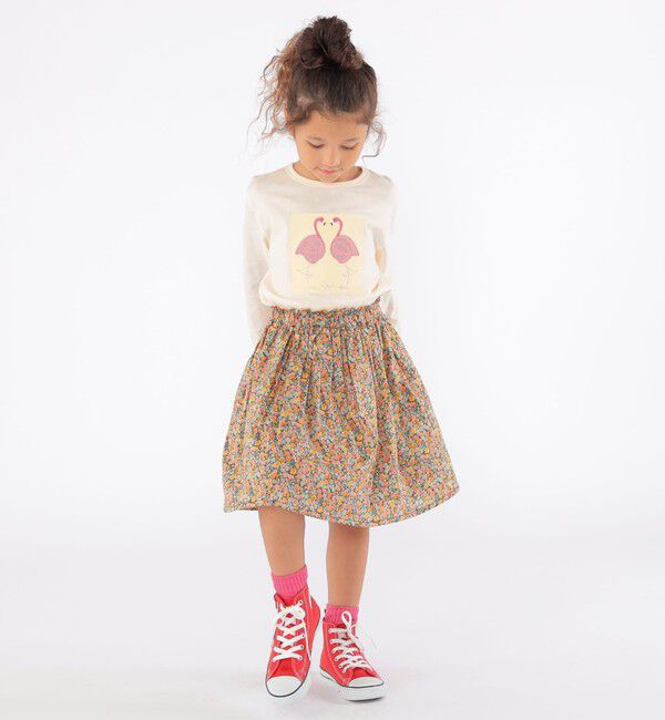 SHIPS KIDS「SHIPS KIDS:100～130cm / ツイン バード フェイクファー 長袖 TEE」|Tシャツ・カットソー|