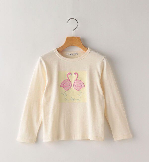 SHIPS KIDS「SHIPS KIDS:100～130cm / ツイン バード フェイクファー 長袖 TEE」|Tシャツ・カットソー|