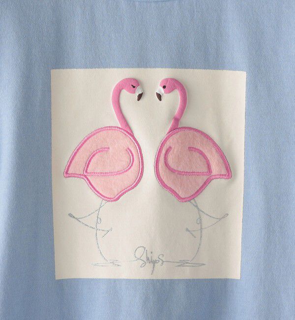 SHIPS KIDS「SHIPS KIDS:100～130cm / ツイン バード フェイクファー 長袖 TEE」|Tシャツ・カットソー|