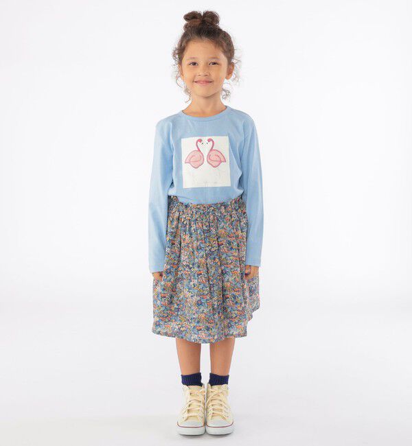 SHIPS KIDS「SHIPS KIDS:100～130cm / ツイン バード フェイクファー 長袖 TEE」|Tシャツ・カットソー|