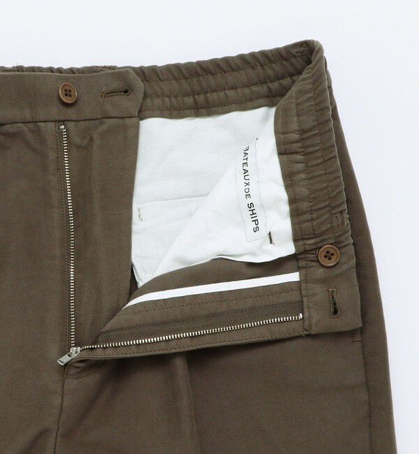 SHIPS「BATEAUX DE SHIPS:  〈セットアップ対応〉モールスキン スリムテーパード トラウザーズ」|チノ|