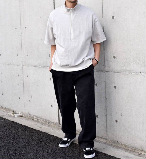 SHIPS any「SHIPS any: COTTON USA ワンポイント ロゴ ハーフジップ Tシャツ◇」|Tシャツ・カットソー|