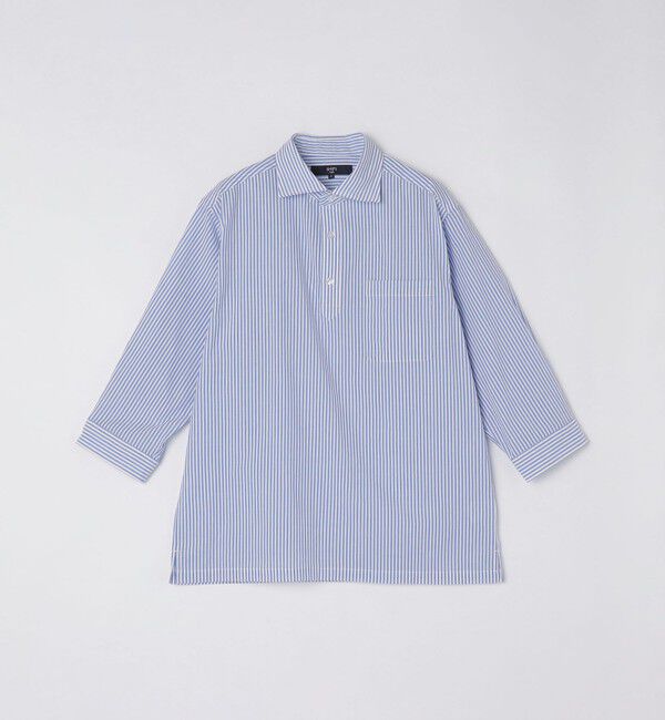 SHIPS Colors 「SHIPS Colors:〈洗濯機可能〉シアーサッカー スキッパー 7分袖 シャツ」|シャツ・ブラウス|