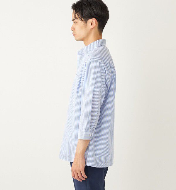 SHIPS Colors 「SHIPS Colors:〈洗濯機可能〉シアーサッカー スキッパー 7分袖 シャツ」|シャツ・ブラウス|