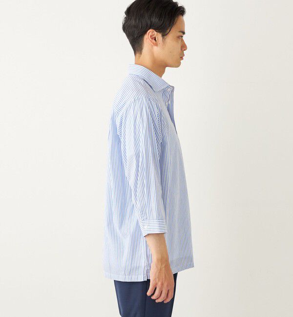 SHIPS Colors 「SHIPS Colors:〈洗濯機可能〉シアーサッカー スキッパー 7分袖 シャツ」|シャツ・ブラウス|