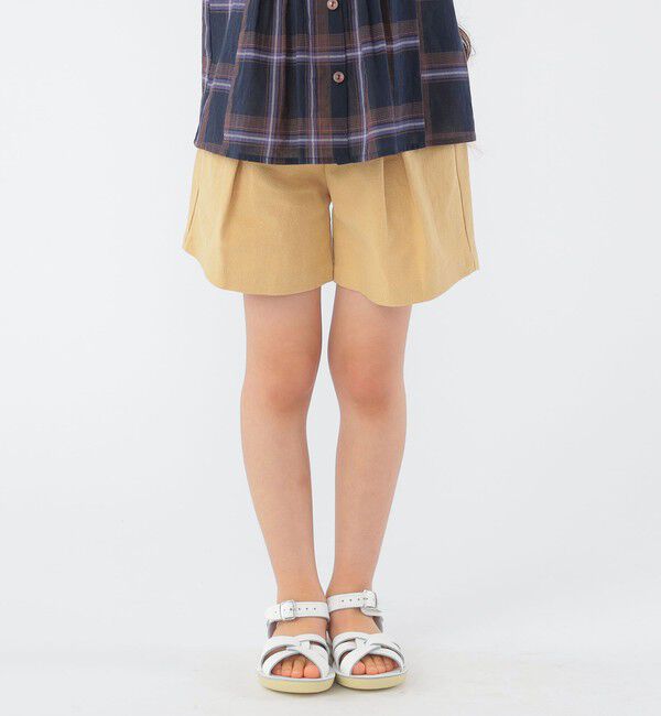 SHIPS KIDS「SHIPS KIDS:100～130cm / タック ショート パンツ」|その他|ベージュ