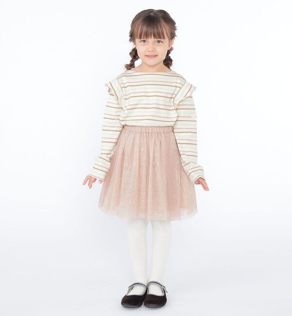 SHIPS KIDS「SHIPS KIDS:100～130cm / オーガニック コットン フリル プルオーバー」|Tシャツ・カットソー|