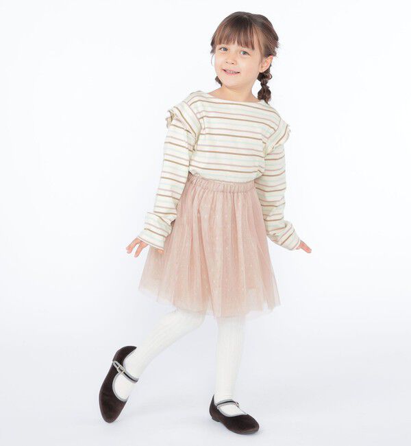 SHIPS KIDS「SHIPS KIDS:100～130cm / オーガニック コットン フリル プルオーバー」|Tシャツ・カットソー|