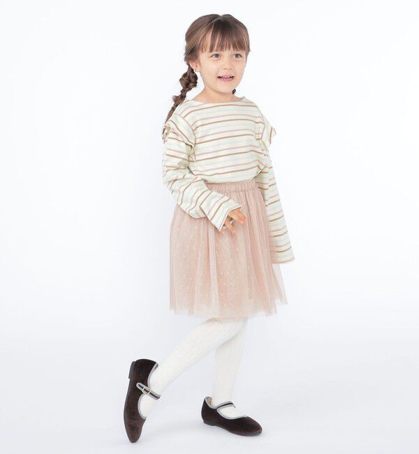 SHIPS KIDS「SHIPS KIDS:100～130cm / オーガニック コットン フリル プルオーバー」|Tシャツ・カットソー|