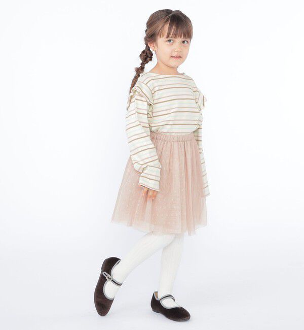 SHIPS KIDS「SHIPS KIDS:100～130cm / オーガニック コットン フリル プルオーバー」|Tシャツ・カットソー|