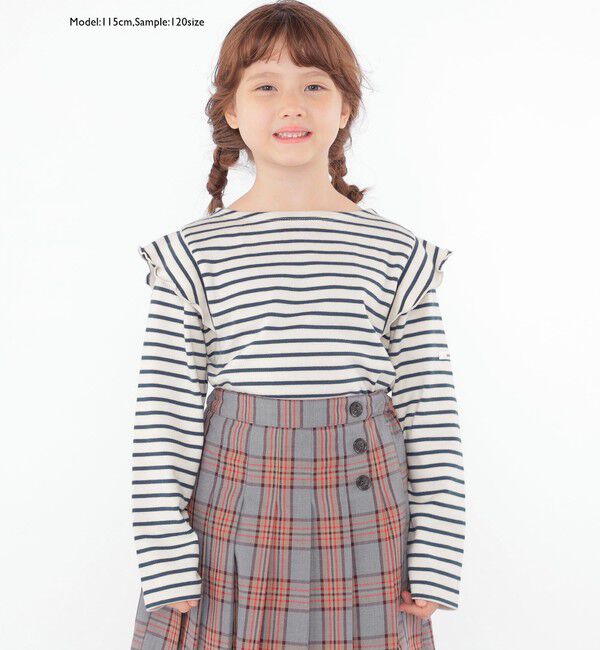 SHIPS KIDS「SHIPS KIDS:100～130cm / オーガニック コットン フリル プルオーバー」|Tシャツ・カットソー|