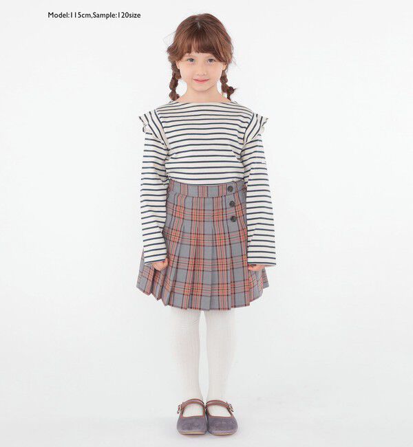 SHIPS KIDS「SHIPS KIDS:100～130cm / オーガニック コットン フリル プルオーバー」|Tシャツ・カットソー|