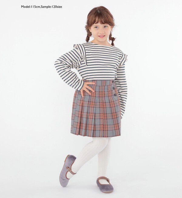 SHIPS KIDS「SHIPS KIDS:100～130cm / オーガニック コットン フリル プルオーバー」|Tシャツ・カットソー|