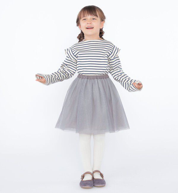 SHIPS KIDS「SHIPS KIDS:100～130cm / オーガニック コットン フリル プルオーバー」|Tシャツ・カットソー|