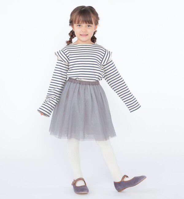 SHIPS KIDS「SHIPS KIDS:100～130cm / オーガニック コットン フリル プルオーバー」|Tシャツ・カットソー|