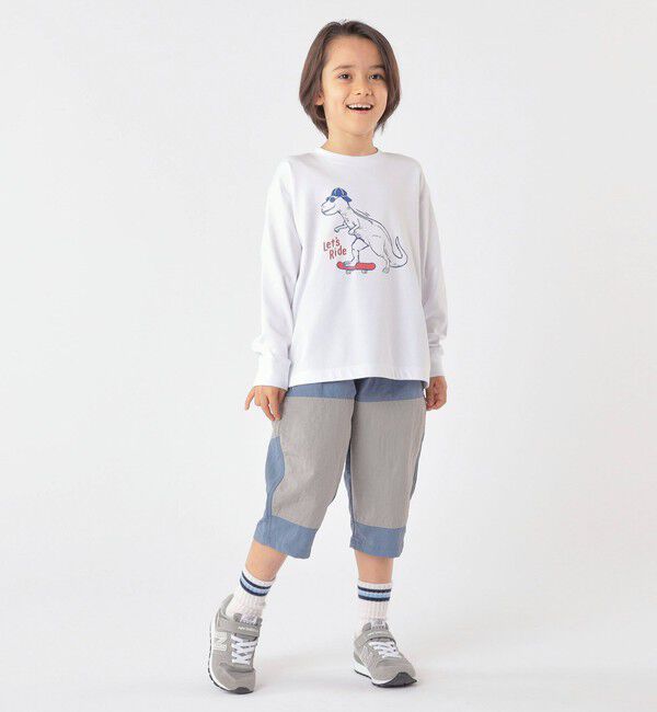 SHIPS KIDS「SHIPS KIDS:100～130cm /〈吸水速乾〉恐竜 プリント 長袖 TEE」|Tシャツ・カットソー|