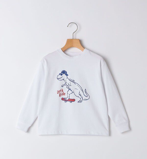 SHIPS KIDS「SHIPS KIDS:100～130cm /〈吸水速乾〉恐竜 プリント 長袖 TEE」|Tシャツ・カットソー|