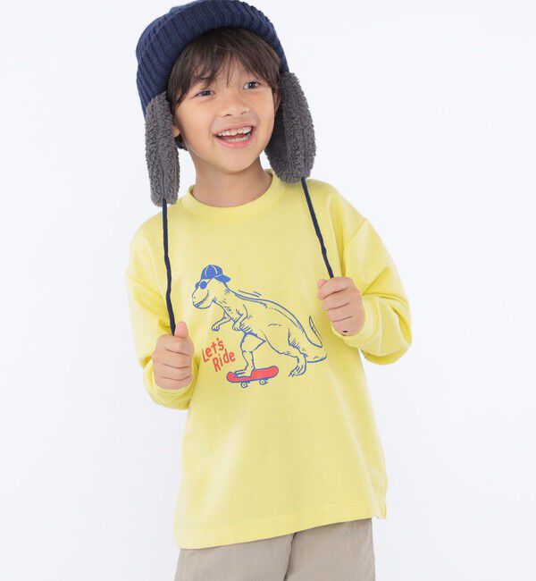 SHIPS KIDS「SHIPS KIDS:100～130cm /〈吸水速乾〉恐竜 プリント 長袖 TEE」|Tシャツ・カットソー|
