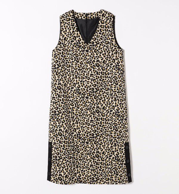 quaranciel「quaranciel:〈手洗い可能〉アニマル サイドボタン Vネック ワンピース」|ワンピース|