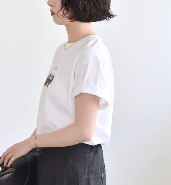 quaranciel「ANGE IN DISGUISE:〈手洗い可能〉コットン フォト & ロゴ TEE」|Tシャツ・カットソー|