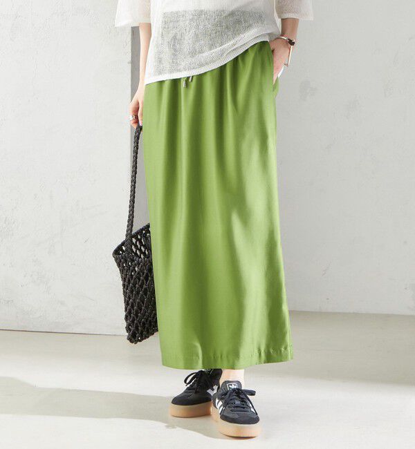 SHIPS for women「〈手洗い可能〉キュプラ混 ツイル ドロスト スカート」|スカート|