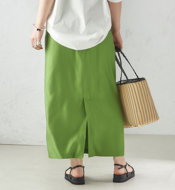 SHIPS for women「〈手洗い可能〉キュプラ混 ツイル ドロスト スカート」|スカート|