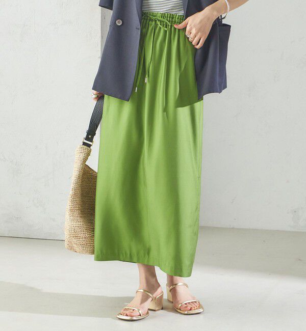 SHIPS for women「〈手洗い可能〉キュプラ混 ツイル ドロスト スカート」|スカート|