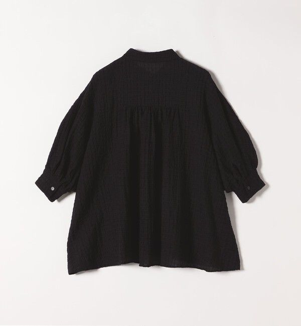 quaranciel「quaranciel :〈洗濯機可能〉シアー バンピー レギュラーカラー パフ シャツ ブラウス」|シャツ・ブラウス|