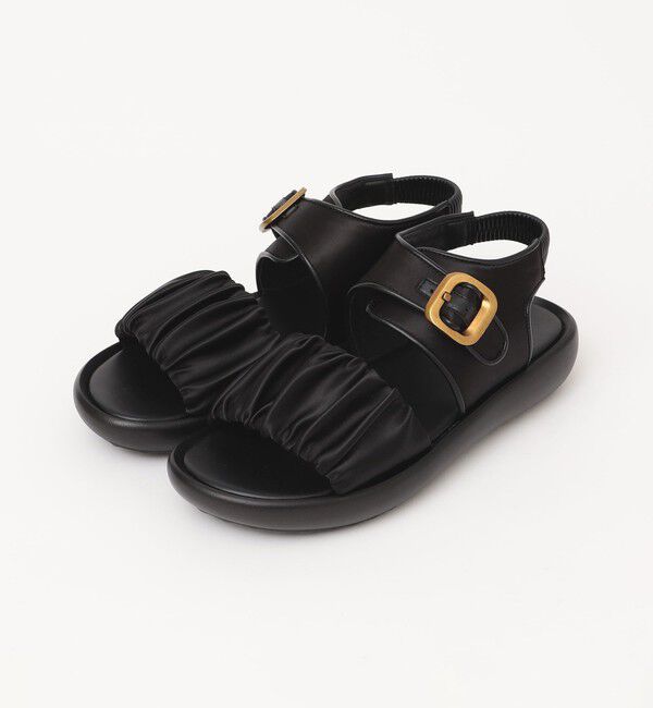 quaranciel「quaranciel: ギャザー デザイン ベルト サンダル」|サンダル|