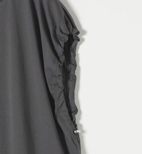 quaranciel「quaranciel:〈接触冷感/汗染み防止加工/洗濯機可能〉ドロスト ギャザー チュニック TEE」|Tシャツ・カットソー|