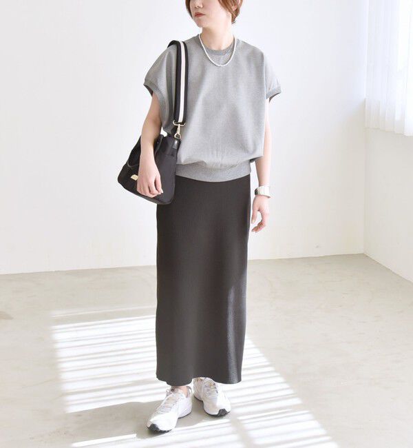 quaranciel「quaranciel:〈洗濯機可能〉ライト ポンチ コンパクト フレンチスリーブ TEE」|Tシャツ・カットソー|