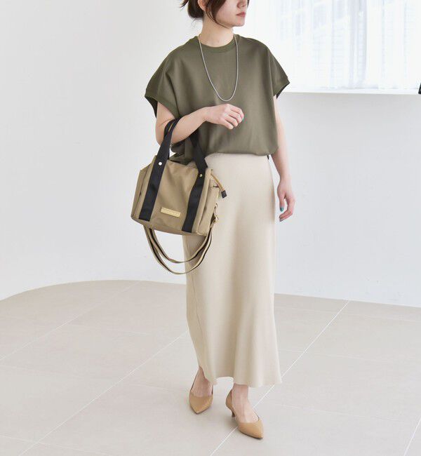 quaranciel「quaranciel:〈洗濯機可能〉ライト ポンチ コンパクト フレンチスリーブ TEE」|Tシャツ・カットソー|