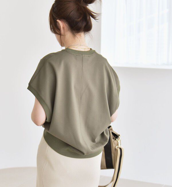 quaranciel「quaranciel:〈洗濯機可能〉ライト ポンチ コンパクト フレンチスリーブ TEE」|Tシャツ・カットソー|