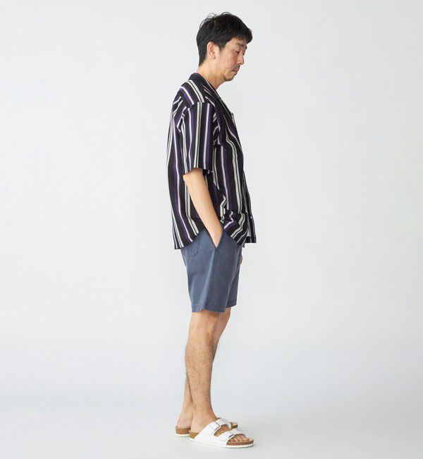 SHIPS「SHIPS: ハニカム ストライプ ショートスリーブ オープンカラー シャツ」|シャツ・ブラウス|