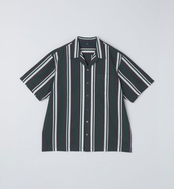 SHIPS「SHIPS: ハニカム ストライプ ショートスリーブ オープンカラー シャツ」|シャツ・ブラウス|